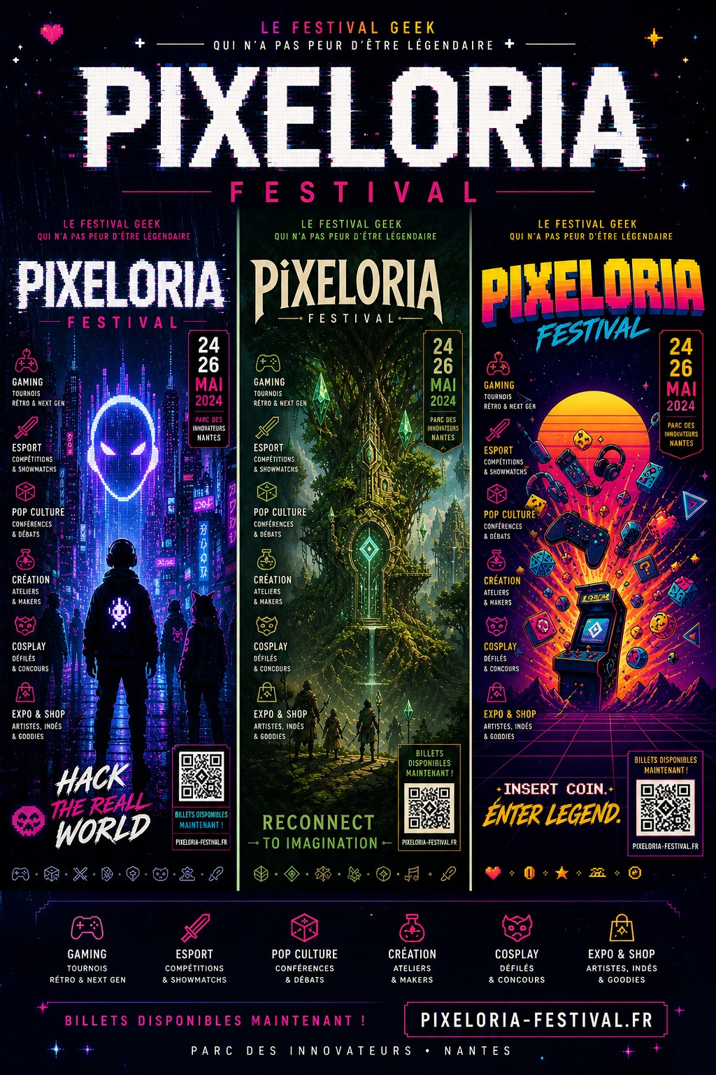Trois univers proposés pour l’affiche geek
