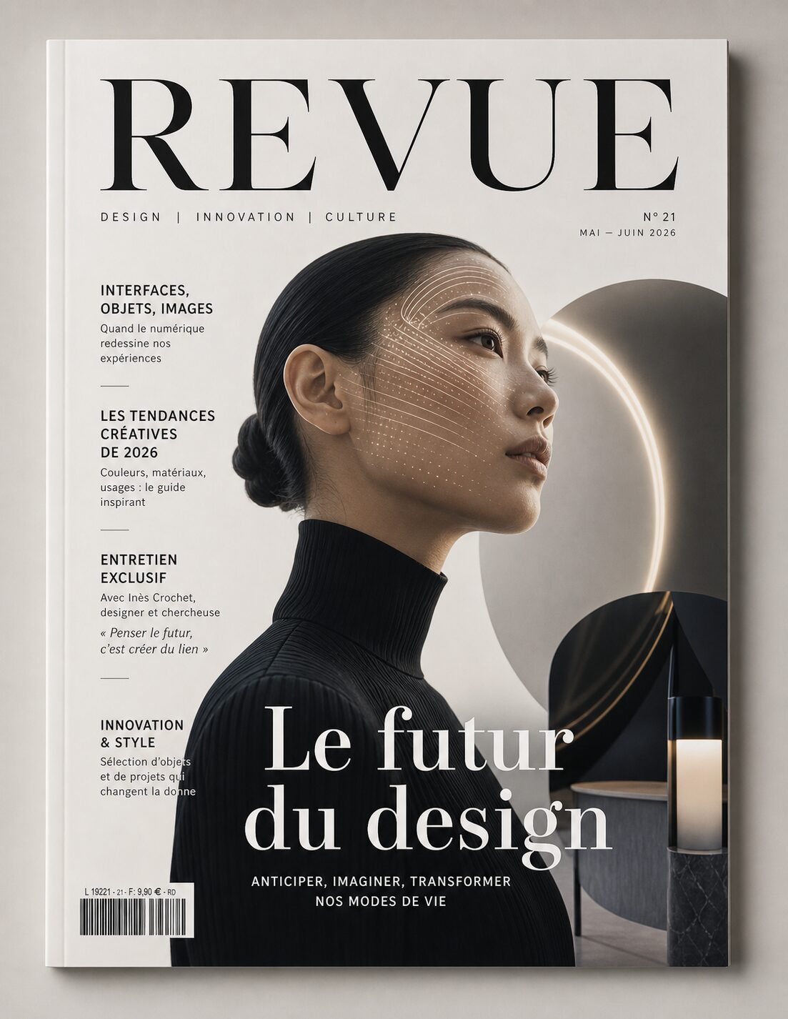Couverture de magazine Revue générée avec ChatGPT Images 2.0 avec typographie éditoriale lisible