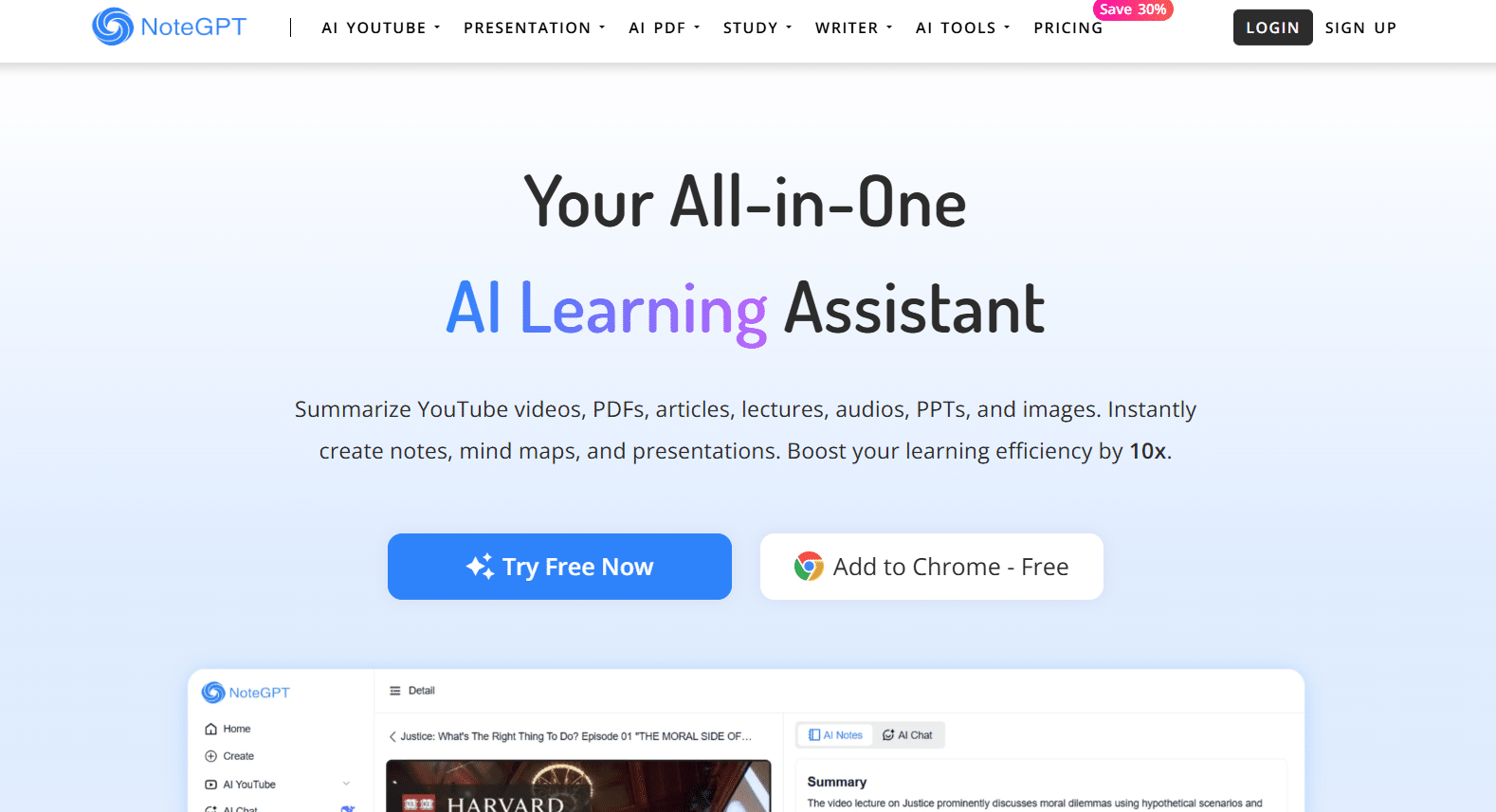 NoteGPT, l&rsquo;IA pour vos résumés et prise de notes