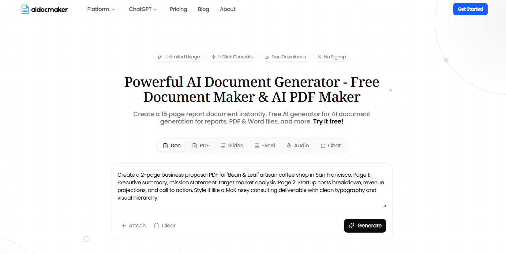 AI Doc Maker : Créez vos documents professionnels (PDF, Word et Excel…) en un clic