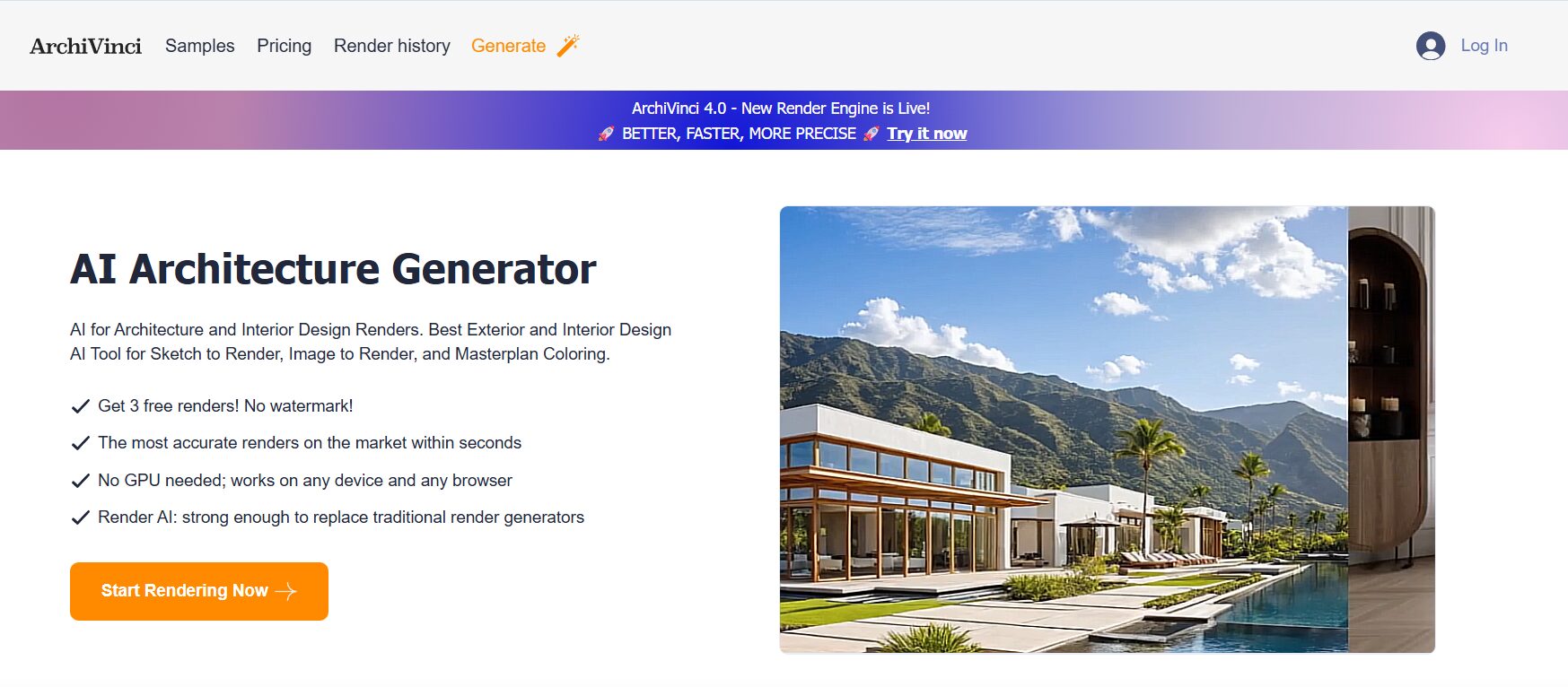 ArchiVinci : rendus photoréalistes IA pour designers et architectes