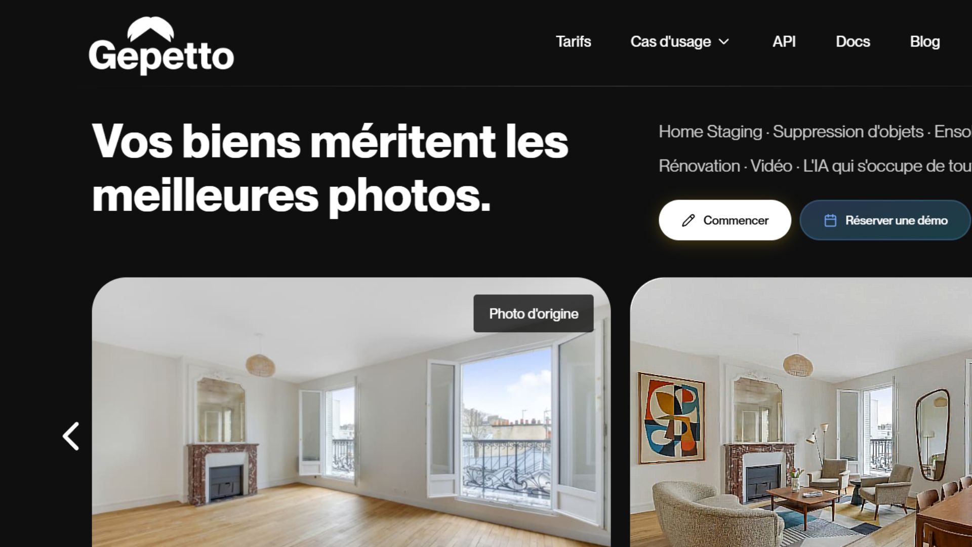 Gepetto : home staging virtuel IA en français