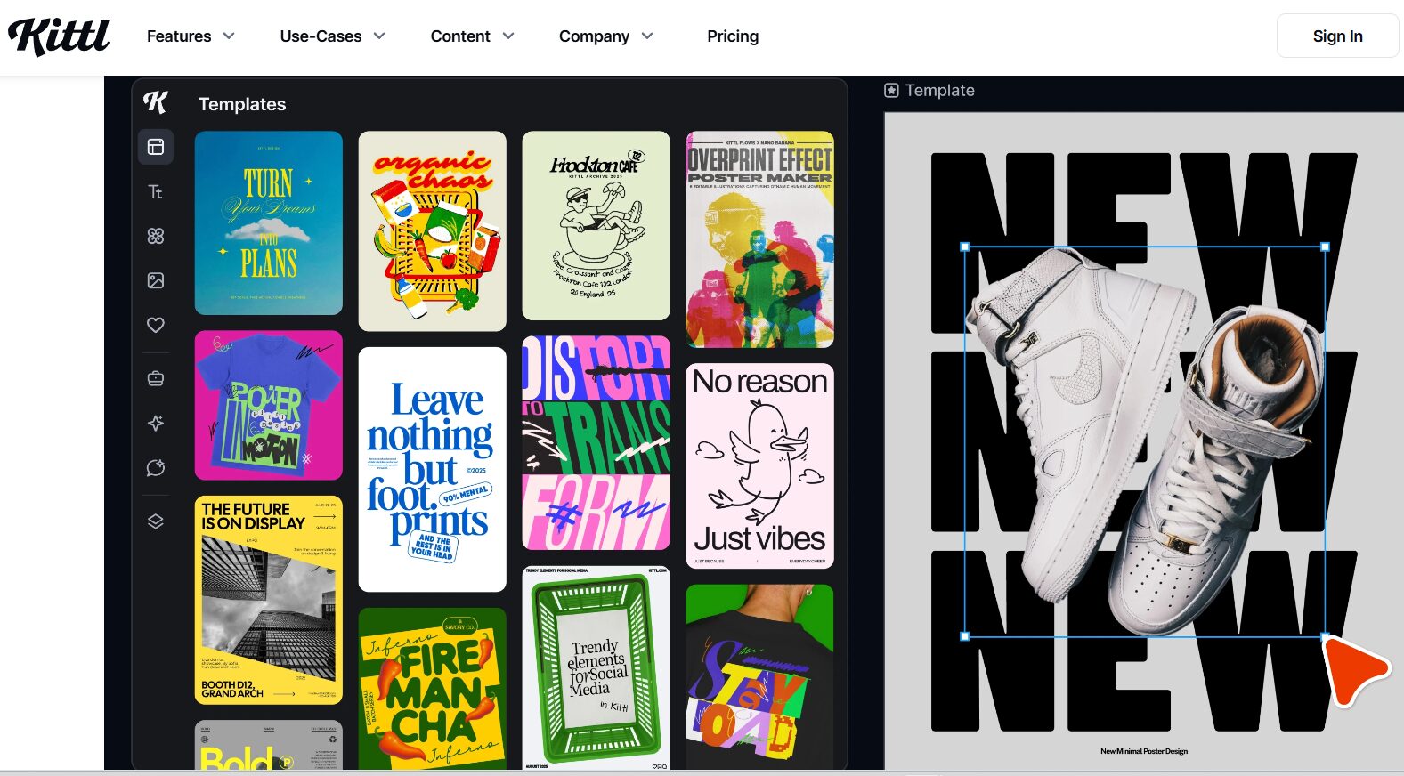 Kittl : design print, logos et packaging avec IA