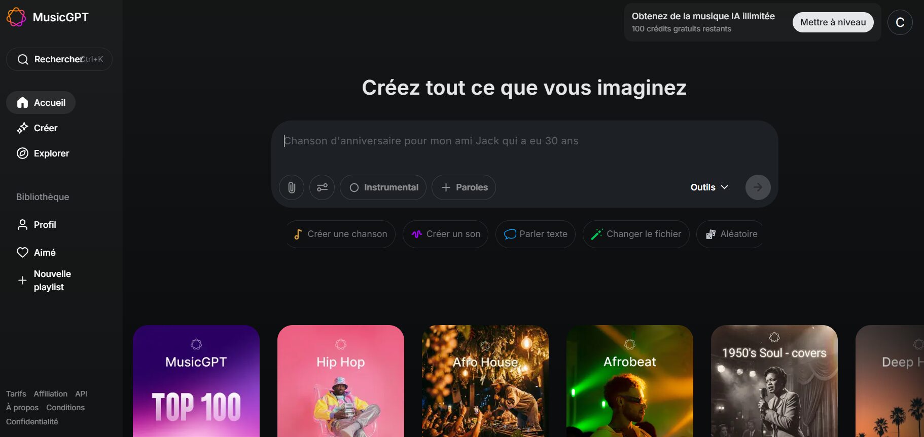 MusicGPT : générateur de musique et sons par IA