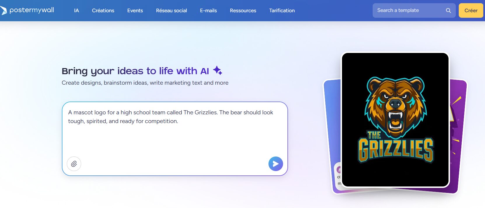 PosterMyWall : flyers événementiels avec 1M+ templates et IA