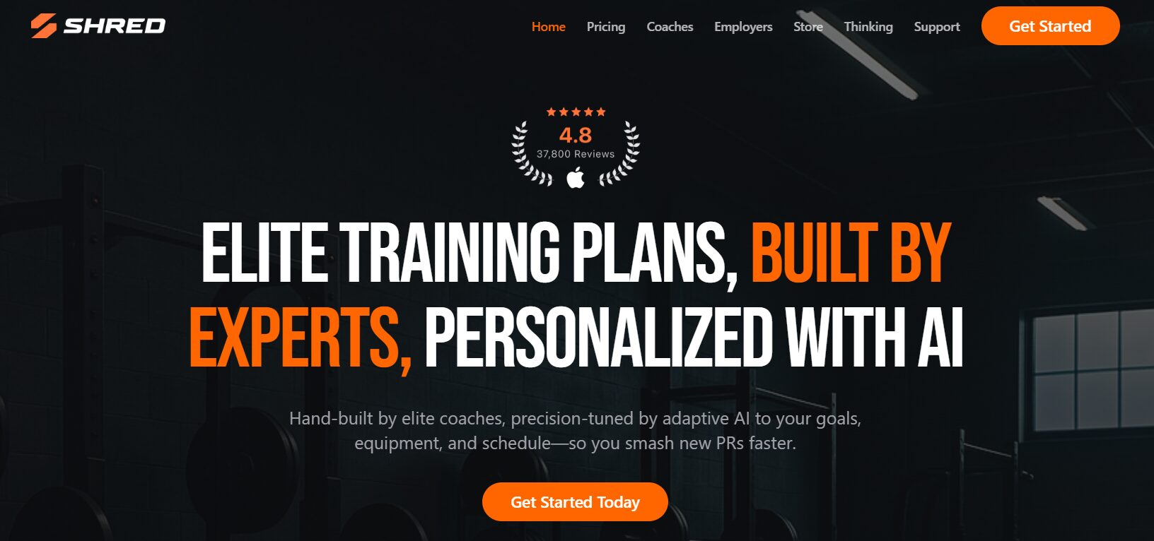 SHRED App : coaching vidéo fitness avec adaptation IA