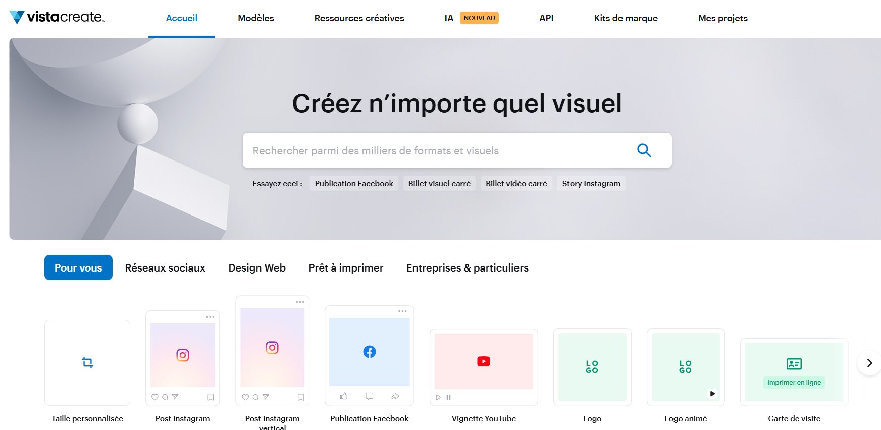 VistaCreate : flyers animés et templates pour les réseaux sociaux