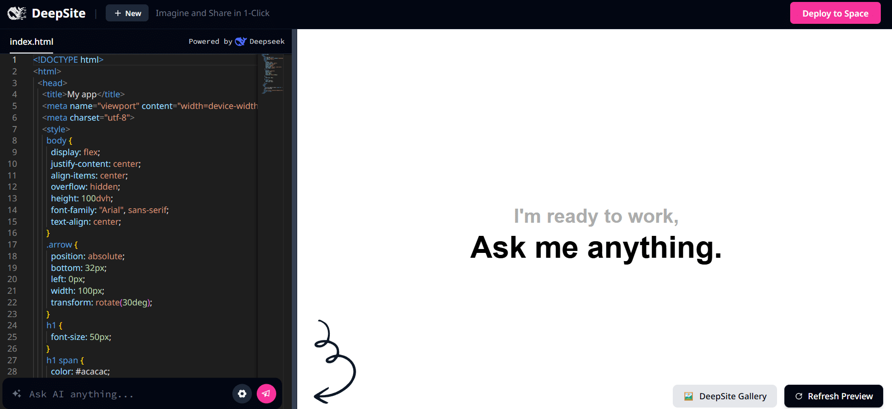 Deepsite : la plateforme IA #No Code pour générer sites et apps web